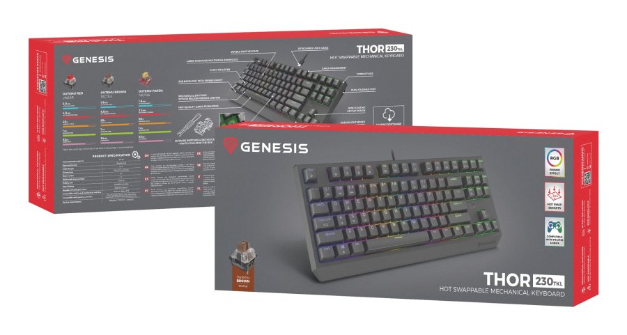 GENESIS Thor 230 TKL tastatur Spil USB QWERTY US engelsk Sort #17