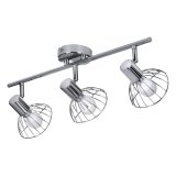 Activejet GIZEL tredobbelt loft vglampe strip krom E14 vglampe til stuen #16
