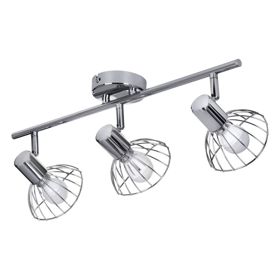 Activejet GIZEL tredobbelt loft vglampe strip krom E14 vglampe til stuen #16