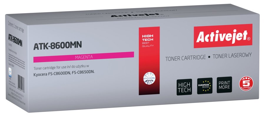 Activejet ATK-8600MN Tonerpatron til Kyocera-printere; Erstatning Kyocera TK-8600M; Supreme; 20000 sider; magenta #1