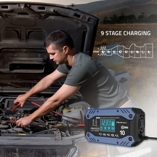 Qoltec 52482 batterioplader til kretj 12/24 V Sort, Bl #6
