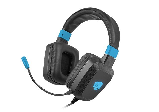 FURY NFU-1584 hovedtelefoner/headset Ledningsfrt Spil Sort, Bl #1