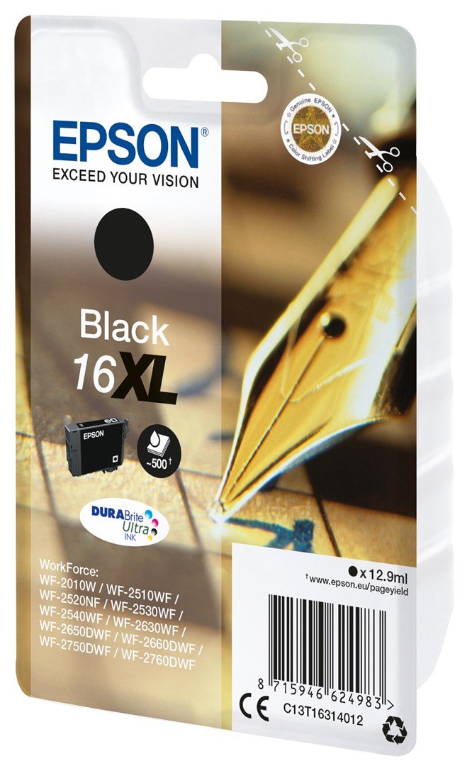 Epson Pen and crossword C13T16314012 blkpatron 1 stk Original Hjt (XL) udbytte Sort #3