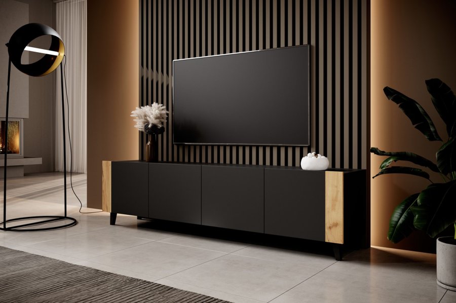 TV FARO kabinet 200x42x52 sort mat + egetr #3