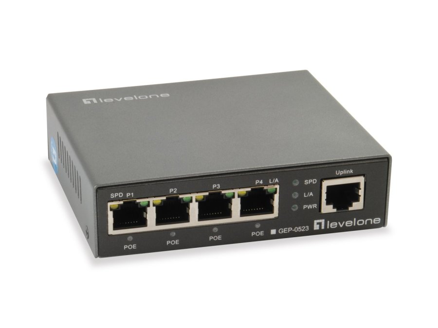 LevelOne GEP-0523 netv�rksswitch Gigabit Ethernet (10/100/1000) Str�m over Ethernet (PoE) Sort #1