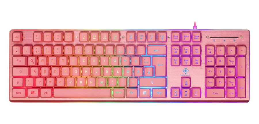 Deltaco Gaming PK75 RGB-tastatur, 105 taster, tysk layout, membrankontakt, USB #1