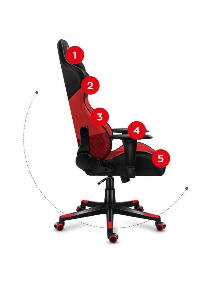 Huzaro Force 6.2 PC gamingstol Spand (vugge) sde Sort, Rd #6