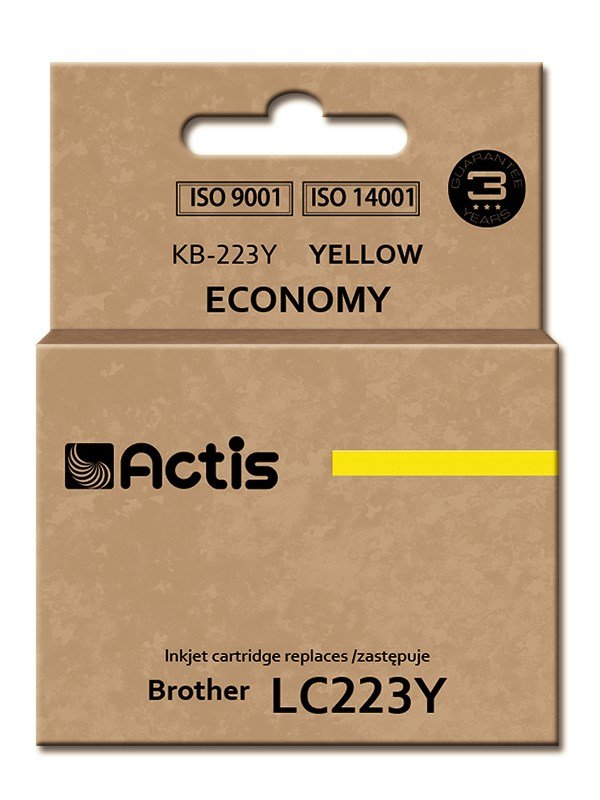 Actis KB-223Y blk (erstatning Brother LC223Y; Standard; 10 ml; gul) #1