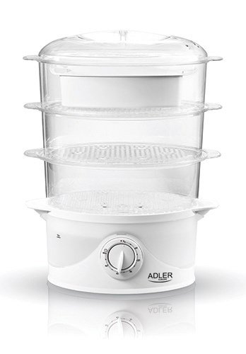 Adler AD 633 dampkoger 3 kurv(e) Hvid Fritstende 800 W #1
