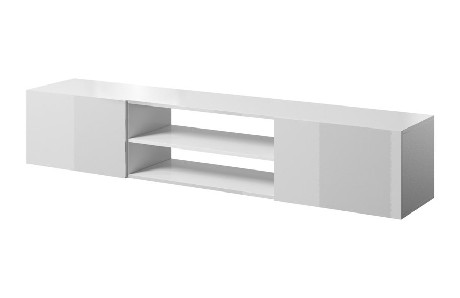 RTV-skab SLIDE 200K 200x40x37 cm helt blank hvid #1