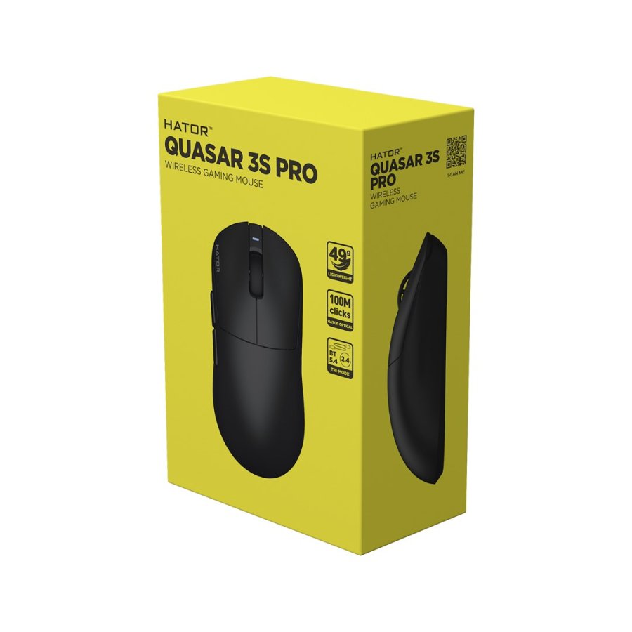 HATOR Quasar 3S Pro Wireless mus Spil H�jre h�nd RF Wireless + Bluetooth + USB Type-C Optisk 30000 dpi #7