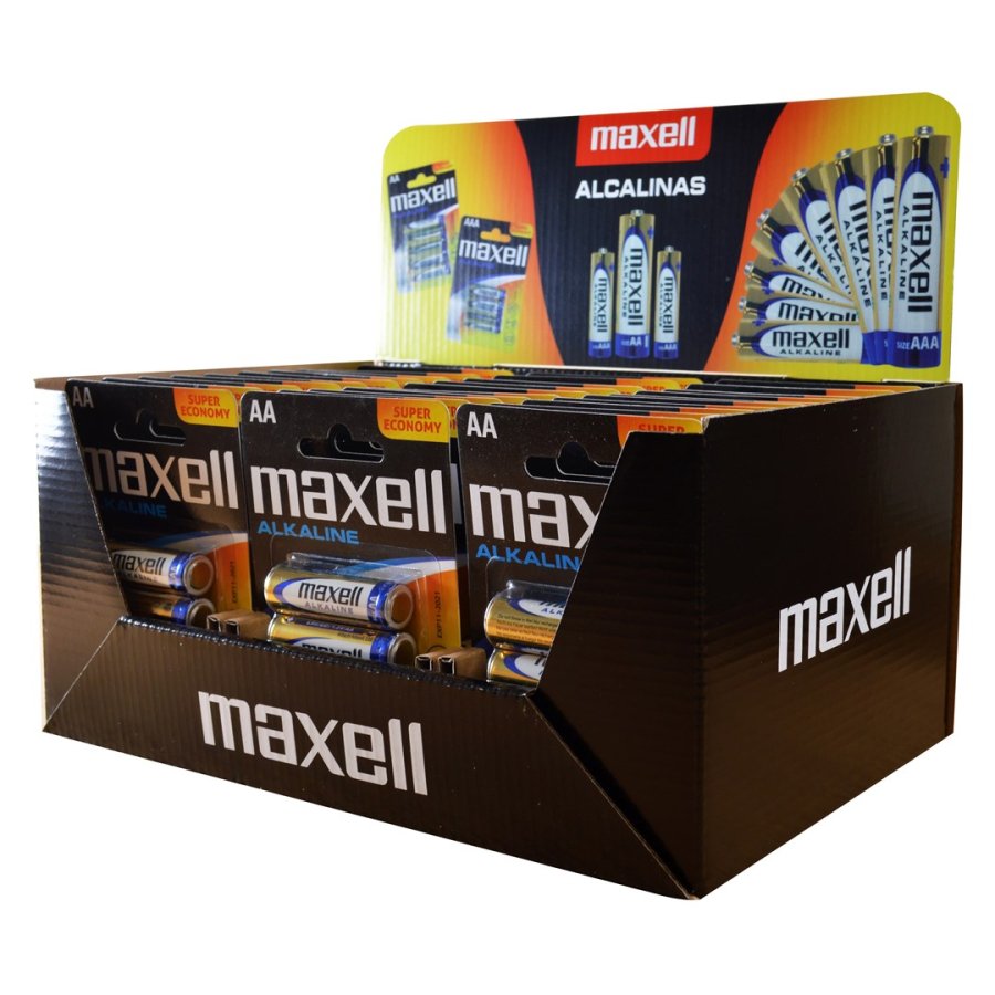 Maxell Alkaline LR6 AA-batterier, 4-pak i display (30 blisterpakninger/120 batterier) #1