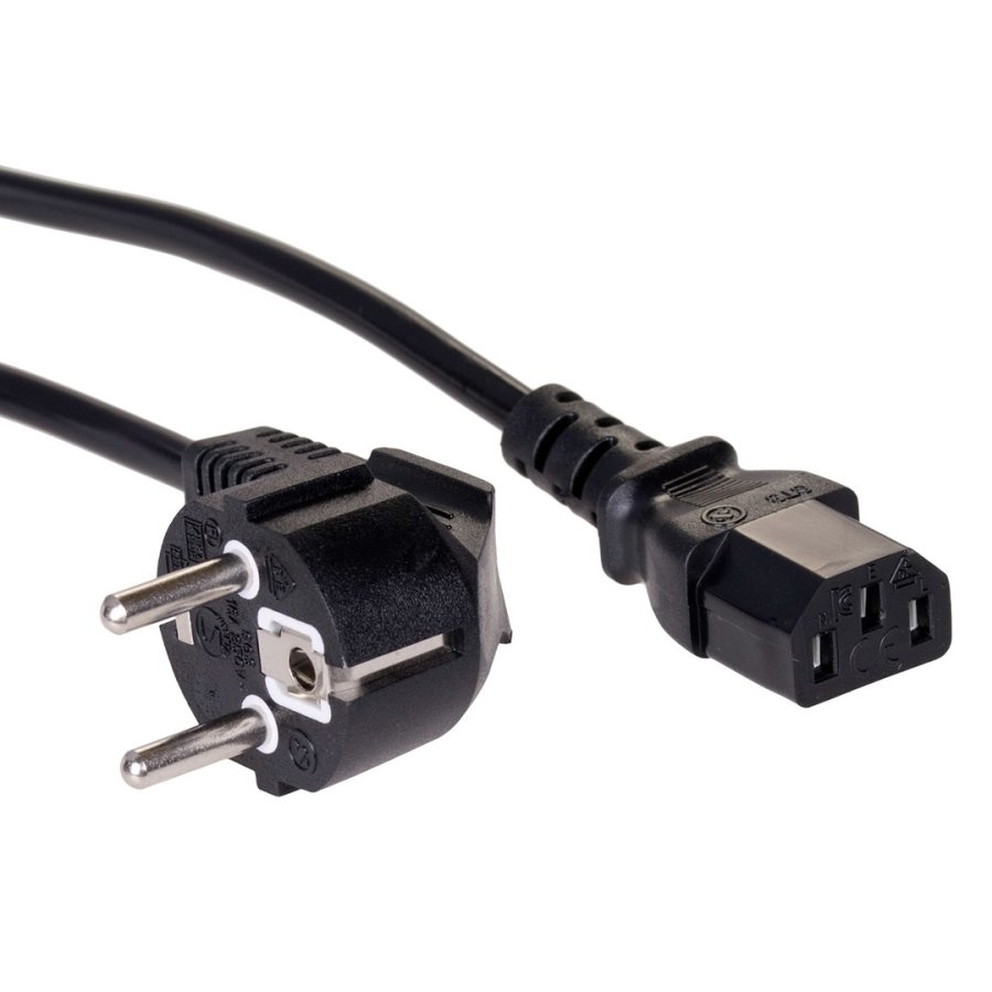 Akyga AK-PC-06A el-ledning Sort 3 m CEE7/7 IEC C13 #1