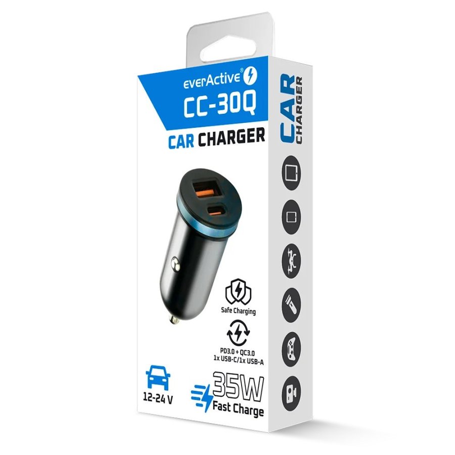 Car charger everActive CC-30Q USB + USB-C QC 3.0 PD 35W #3