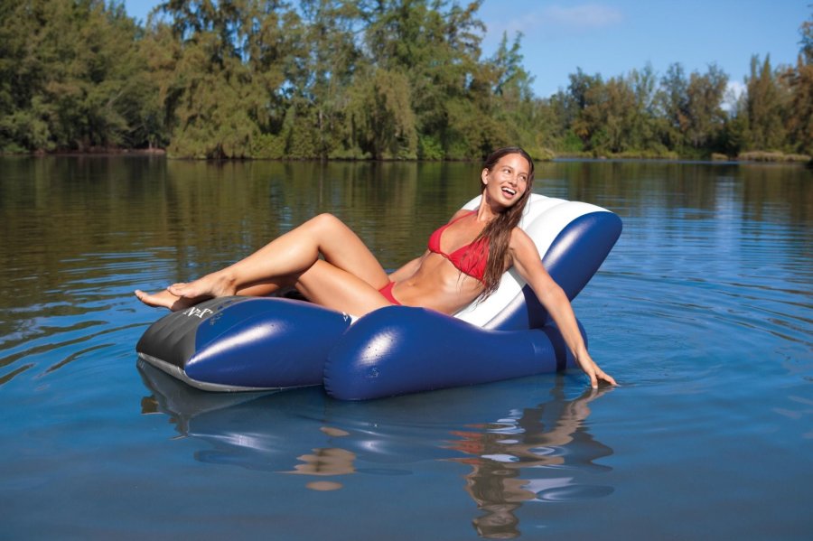 Intex Floating Recliner Lounge Sort, Bl, Hvid Monokromatisk Vinyl Flydende hvilestol #3