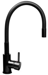 Sort vaskest med flexi-armatur - MAIDSINKS BALI vask (62x44) 1B1D sort + Flessi Black Edition armatur #10
