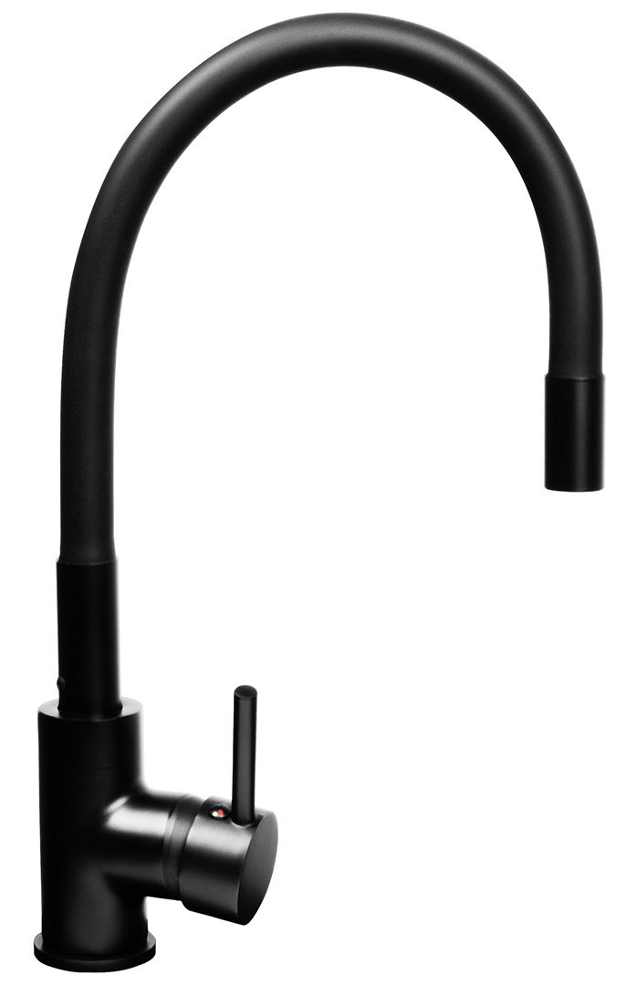 Sort vaskest med flexi-armatur - MAIDSINKS BALI vask (62x44) 1B1D sort + Flessi Black Edition armatur #10