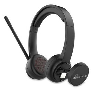 MediaRange Bluetooth ENC Stereo Headset 400mAh Akku schwarz #3