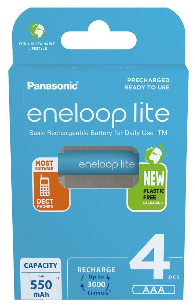 Genopladelige batterier PANASONIC ENELOOP LITE AAA 550 mAh 4 szt (BK-4LCCE/4CP) #1