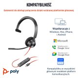 HP Poly Blackwire 3310 Monaural Microsoft Teams Certified USB-C Headset +USB-C/A Adapter #7