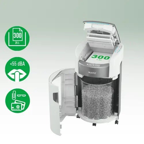 Leitz 80420000 IQ Optimax AutoFeed 300 papirmakulator, P4, 300 ark, 25 l affaldsbeholder #5