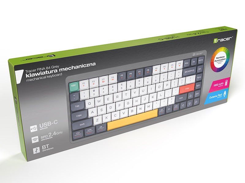 Mekanisk tastatur Tracer FINA 84 Grey (Outemu Red Switch) TRAKLA47279 #6