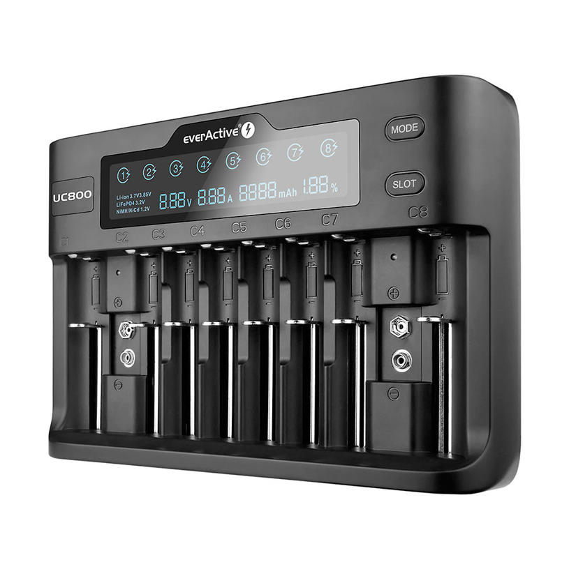 Batterioplader til Li-ion og Ni-MH genopladelige batterier everActive UC-800 #1