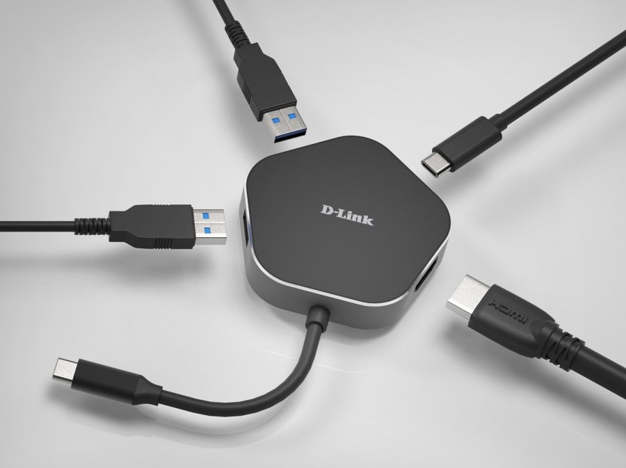 D-Link DUB-M420 Ledningsfrt Thunderbolt 3 Aluminium, Sort #3