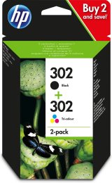 HP Originale 302-blkpatroner, sort/trefarvet, 2-pak #1