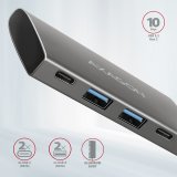 Axagon HMC-4G2 interface hub USB 3.2 Gen 2 (3.1 Gen 2) Type-C 10000 Mbit/s Gr #10