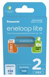 Genopladelige batterier PANASONIC ENELOOP LITE AAA 550 mAh 2 szt (BK-4LCCE/2CP) #1