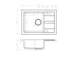Sort vaskest med flexi-armatur - MAIDSINKS BALI vask (62x44) 1B1D sort + Flessi Black Edition armatur #7