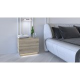 Topeshop S2 SONOMA sengelampe & sengebord 2 skuffe(r) Egetr #2