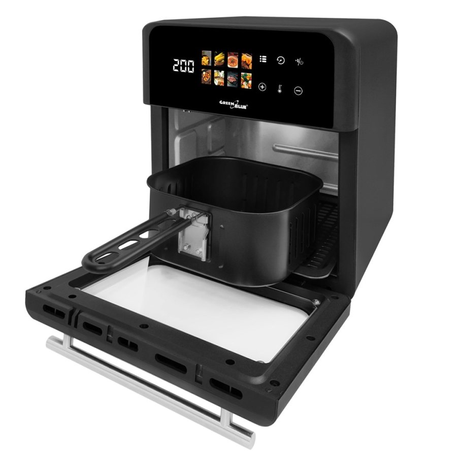 GreenBlue AIR FRYER fedtfri frituregryde, kraftig 1800 W, 10 l kapacitet, 8 programmer, tilbeh�r, timer, GB950 #9