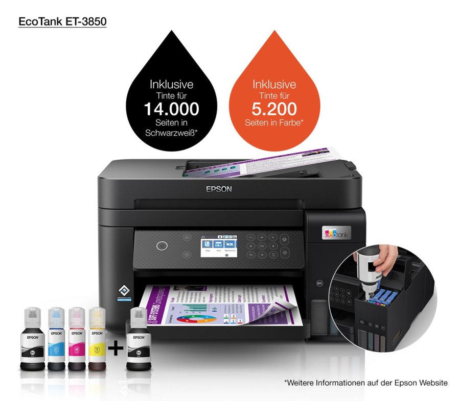 Epson EcoTank ET-3850 Inkjet A4 4800 x 1200 dpi 33 sider pr. minut Wi-Fi #25