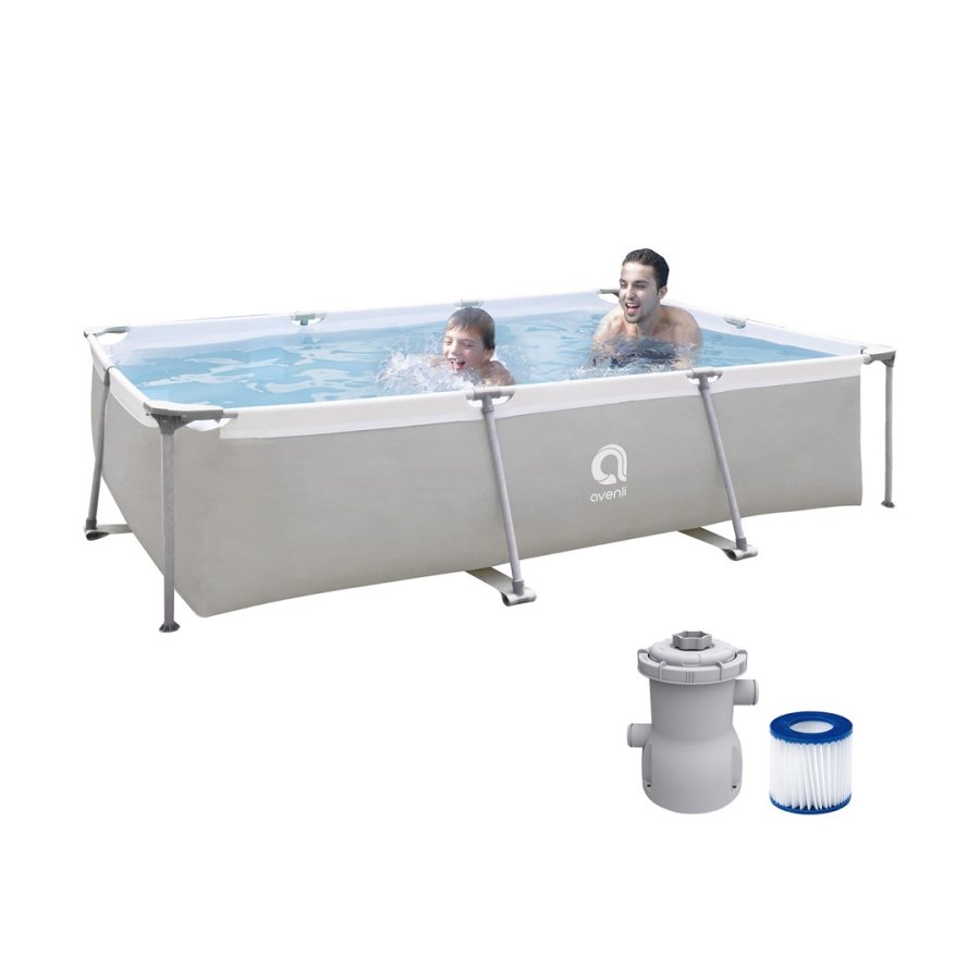 AVENLI-sv�mmebassin med stel, gr�, 300x207x66 #1