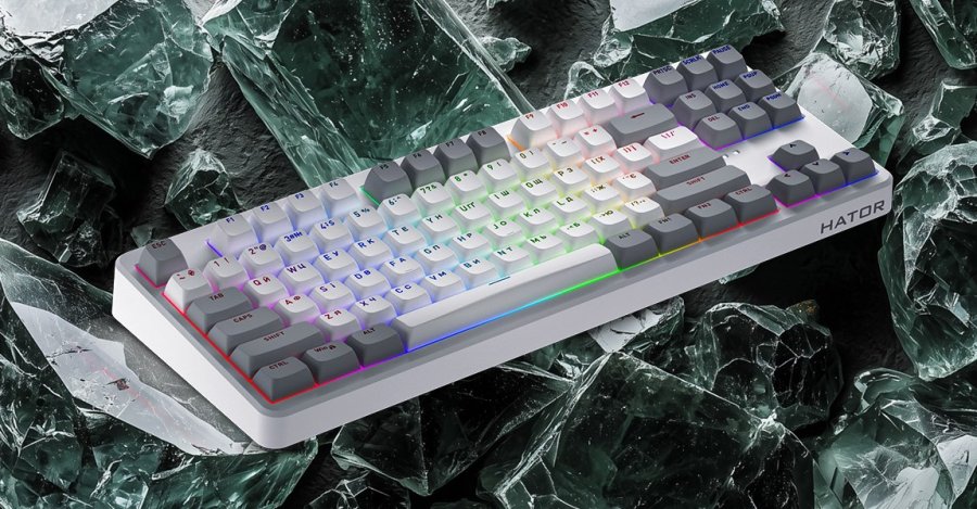 HATOR Rockfall 3 TKL Wireless tastatur Spil USB + RF Wireless + Bluetooth QWERTY US International Sort #12