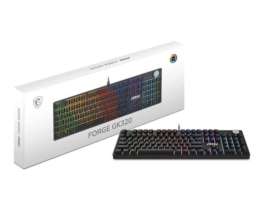 MSI FORGE GK320 RED tastatur Spil USB QWERTY US International Sort #6