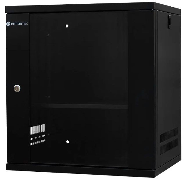 EMITERNET Light, undivided hanging cabinet 19'' 12U, sheet metal/glass doors, 550�450�590mm width/depth/height. EM/SH02B5412-08 #1