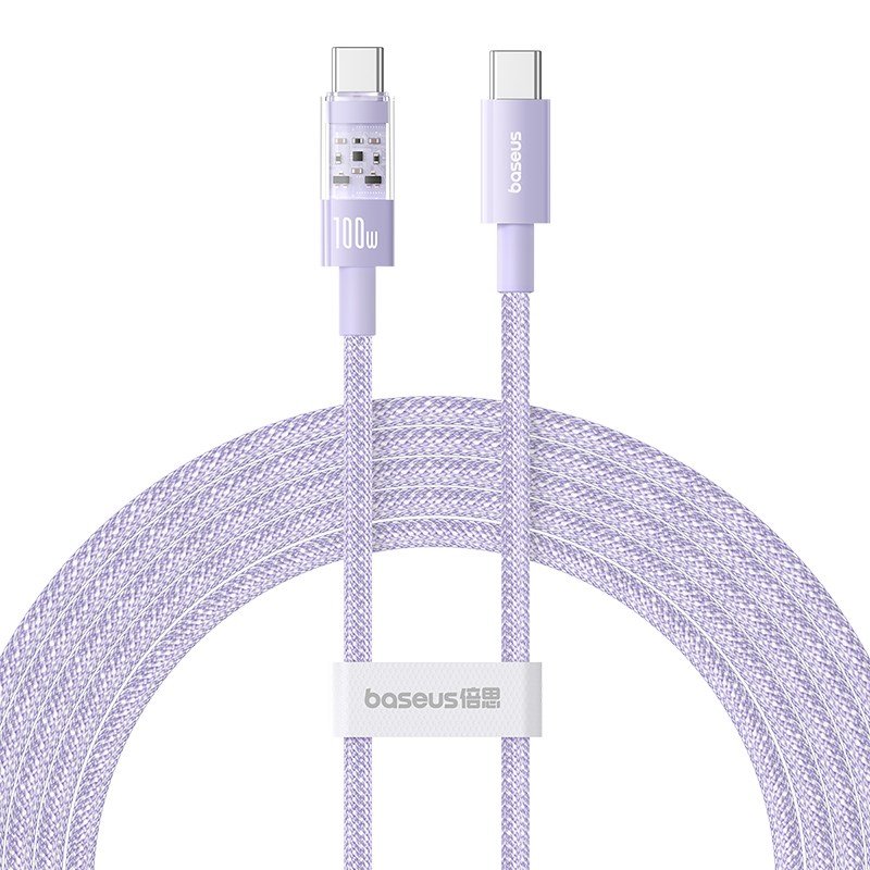 Baseus Gem USB C til USB C hurtigopladningskabel 2 m 100 W Lilla #1