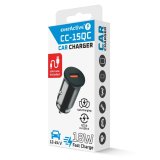 Car charger 1 X USB QC3.0 18W black + cable USB-C 1m #10