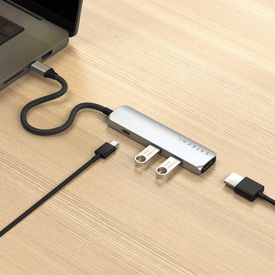 Satechi 4-in-1 USB-C Slim Adapter 4K - silver #8