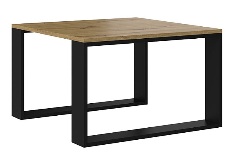 MODERN MINI bord 67x67x40 cm Hndvrker egetr/Sort #1