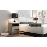 Topeshop M1 SONOMA MAT sengelampe & sengebord 2 skuffe(r) Egetr #2