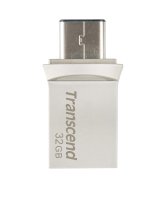 Transcend JetFlash 890 32GB USB-ngle USB Type-A / USB Type-C 3.2 Gen 1 (3.1 Gen 1) Sort, Slv #1