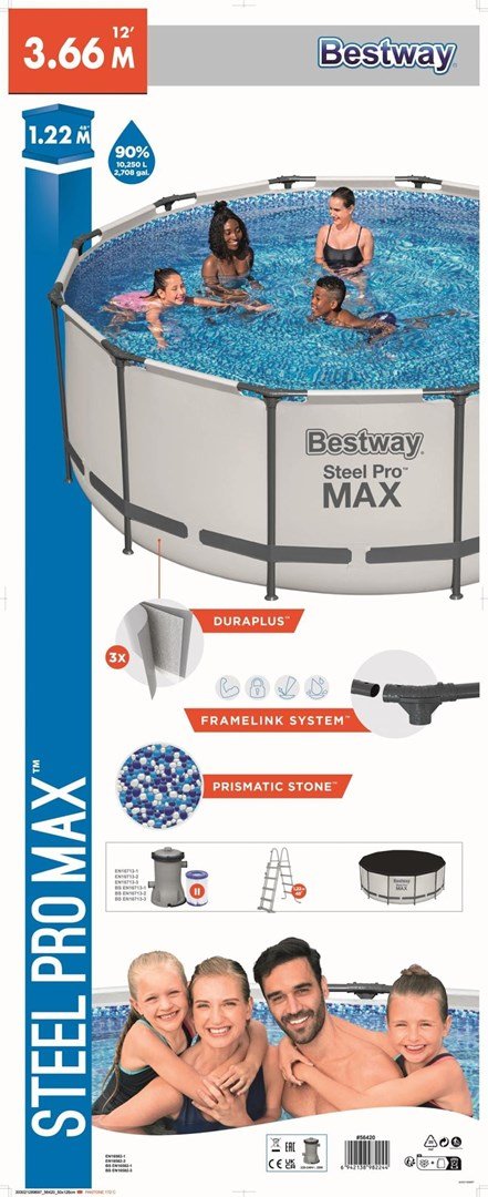 Bestway Steel Pro Max 56420 Indrammet pool Rund 10250 L Gr� #7