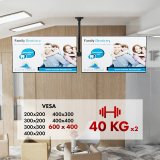 Loftmonteret holder til to Maclean-tv, maks. belastning 2x40 kg, 34-60