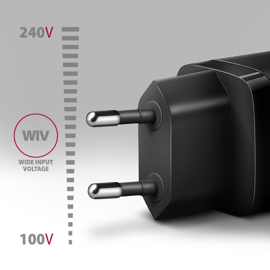 Axagon ACU-PQ20 wall charger QC3.0/AFC/FCP+ PD type-C 20 W - schwarz - USB Typ C Mobiltelefon, Smartphone, SmartWatch, Tablet, Universel Sort Vekselstrm Hurtig opladning Indendrs #4
