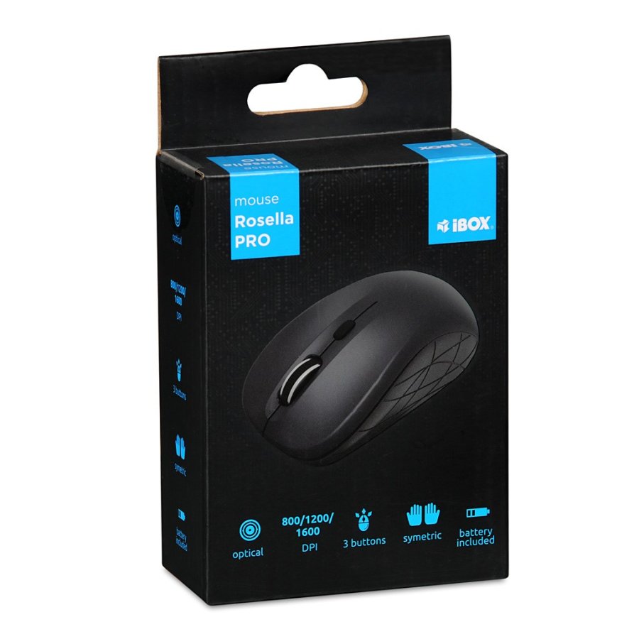 iBOX i009W Rosella trdls optisk mus, sort #4