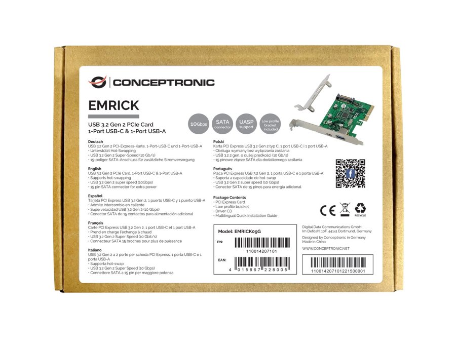 Conceptronic EMRICK09G interface-kort/adapter Intern USB 3.2 Gen 2 (3.1 Gen 2) #3